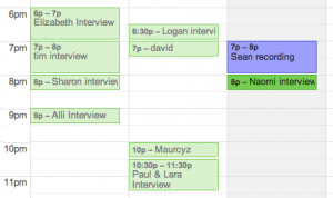 If I add my day job schedule onto this, it starts to look crazy.